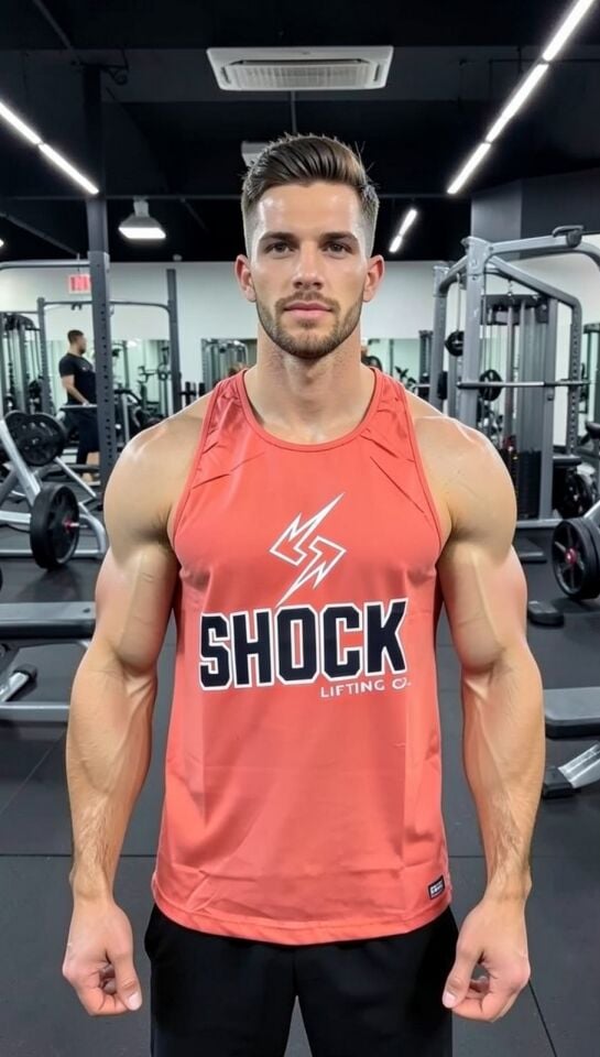 Shock Sportswear Baskılı Spor Atlet (S) Kırmızı / Shock Logo