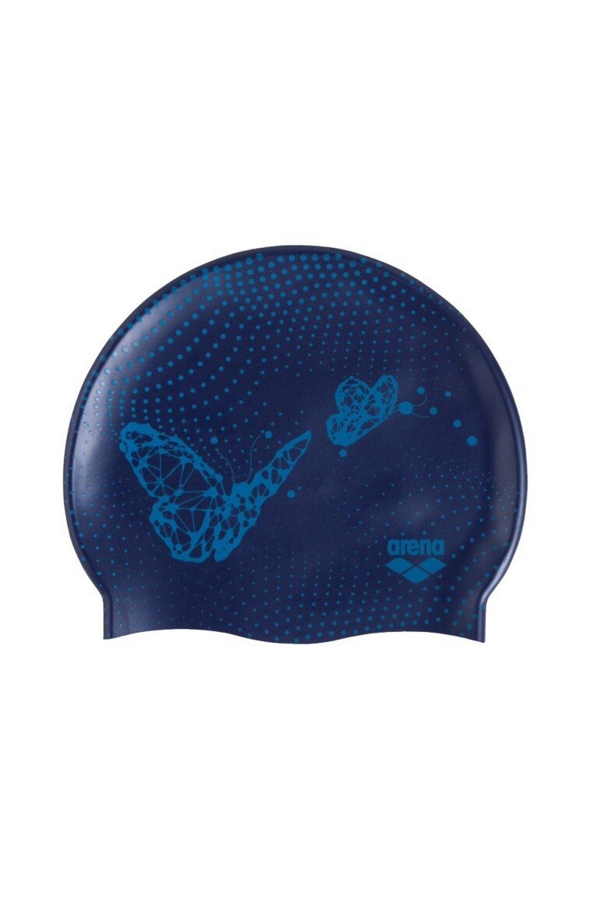 Arena Print Junior Unisex Çocuk Desenli Yüzücü Bone Lacivert 94171235