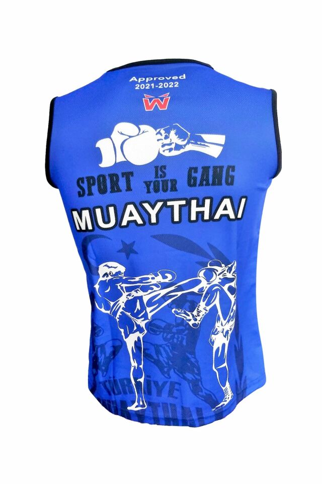 Whiteface Muay Thai Müsabaka Atlet Mavi M