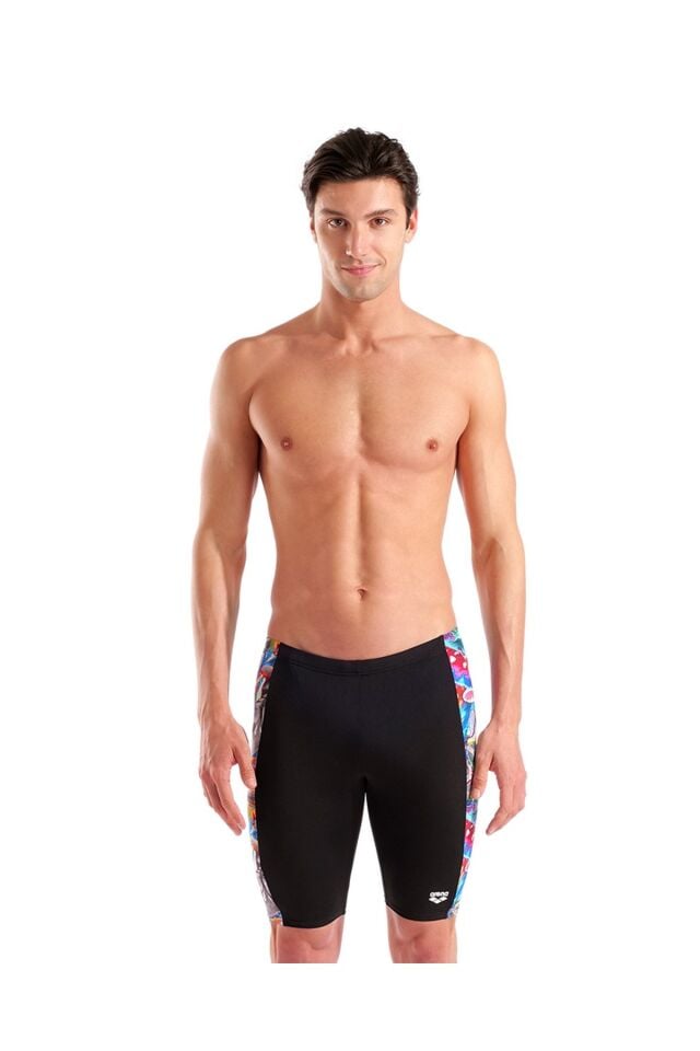 Arena Men's Iguanas Swim Jammer Erkek Yüzücü Jammer Mayo Siyah/Desenli 010219501 80