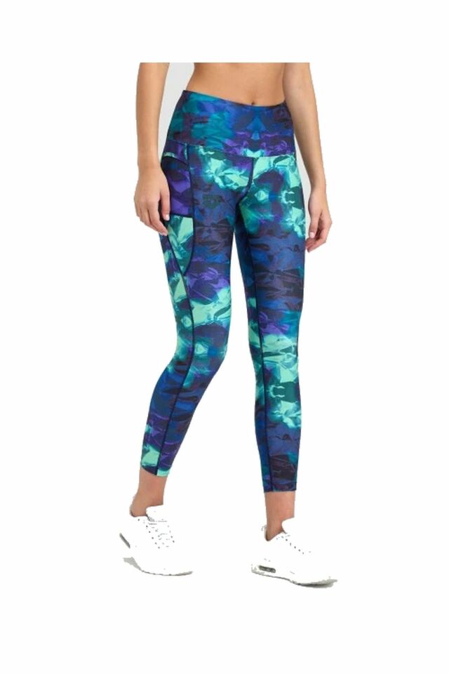 Arena Women's 7/8 Tight Panel Allover Bayan Günlük Tayt Yeşil/Desenli 005720660