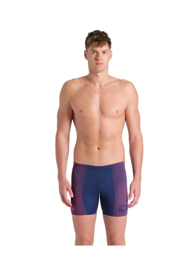 Arena Men's Foggy Dots Swim Mid Jammer (85 Beden) Erkek Yüzücü Mayo Lacivert 008178700