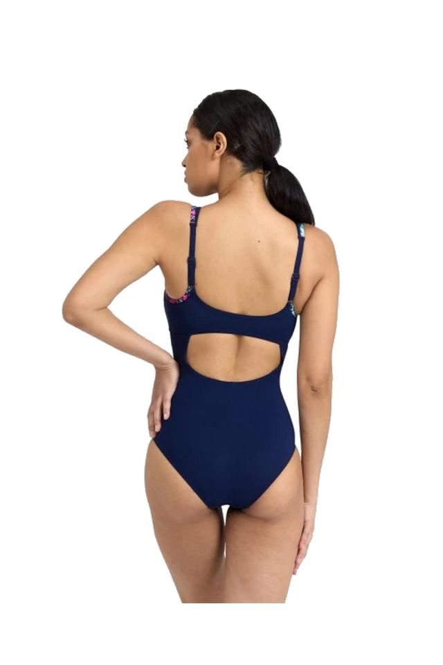 Arena Women's BodyLift SwimSuit Francy Strap Back Panel Bayan Yüzücü Mayo Lacivert 38 Beden 006050750
