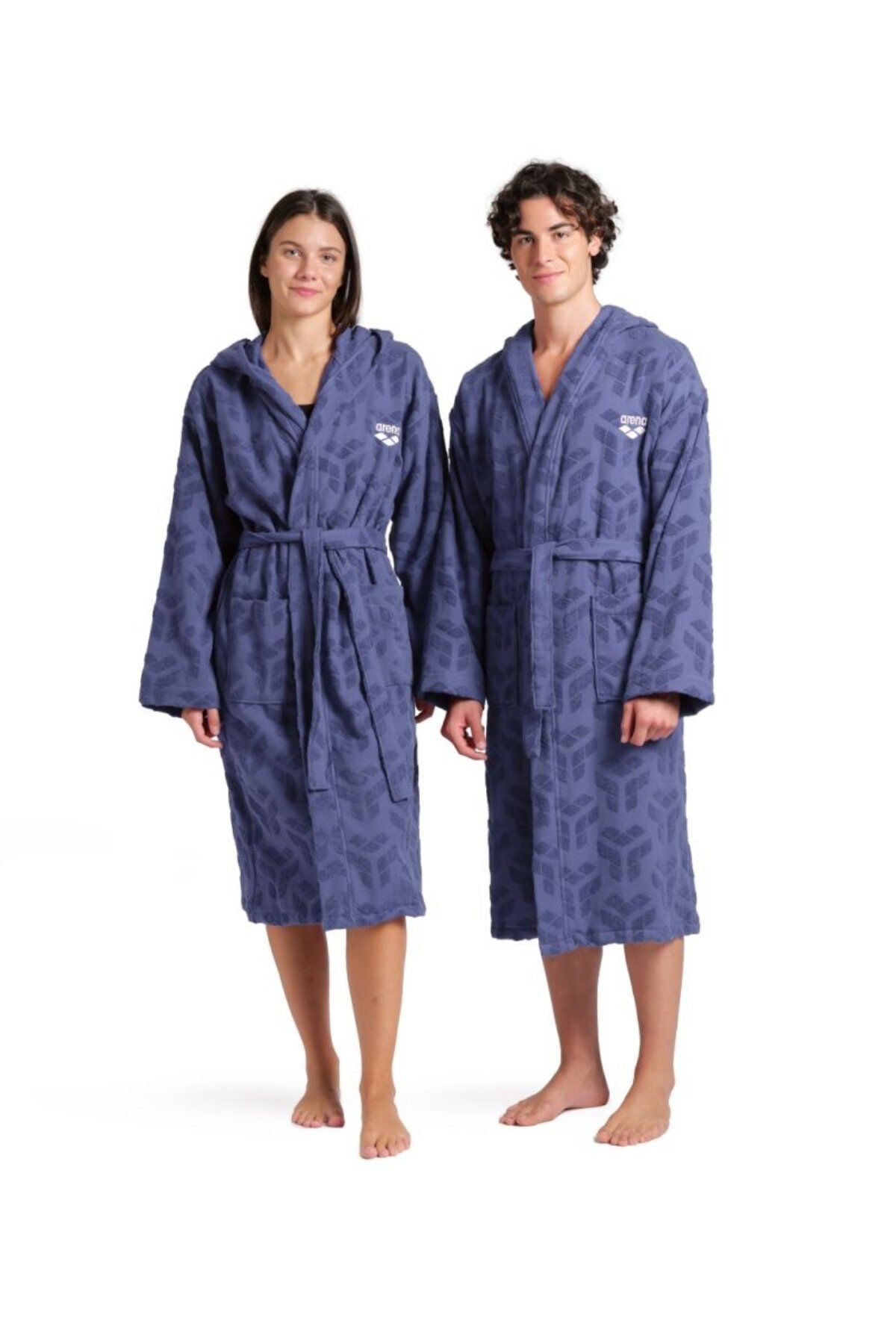 Arena Jacquard Monogram Robe (L Beden) Unisex Yüzücü Bornoz Lacivert 009028810