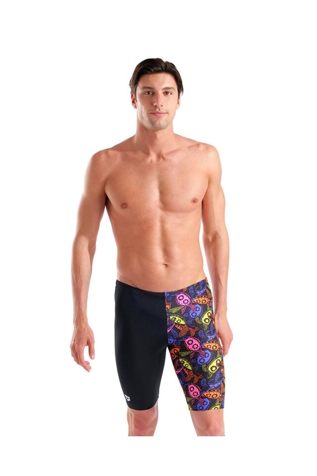 Arena Men's Sea Turtles Swim Jammer Erkek Yüzücü Jammer Mayo Siyah/Desenli 010223501 80