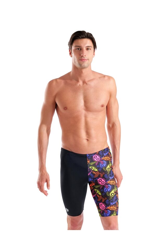 Arena Men's Sea Turtles Swim Jammer Erkek Yüzücü Jammer Mayo Siyah/Desenli 010223501 85