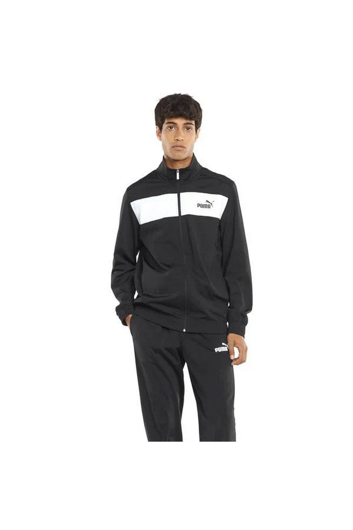 Puma Poly Suit CL Erkek Spor Eşofman Takımı Siyah/Beyaz 84584401