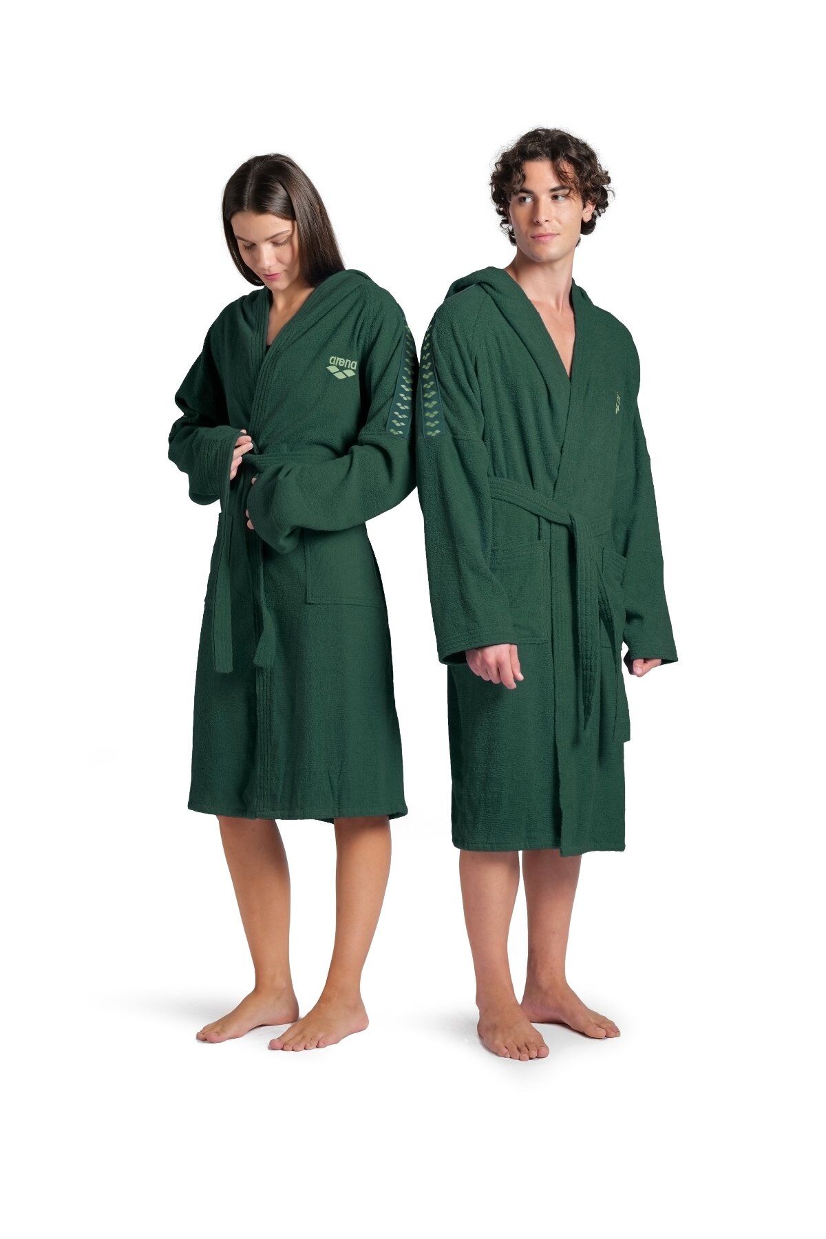 Arena Team Stripe Robe (L Beden) Unisex Yüzücü Bornoz Yeşil 009029660