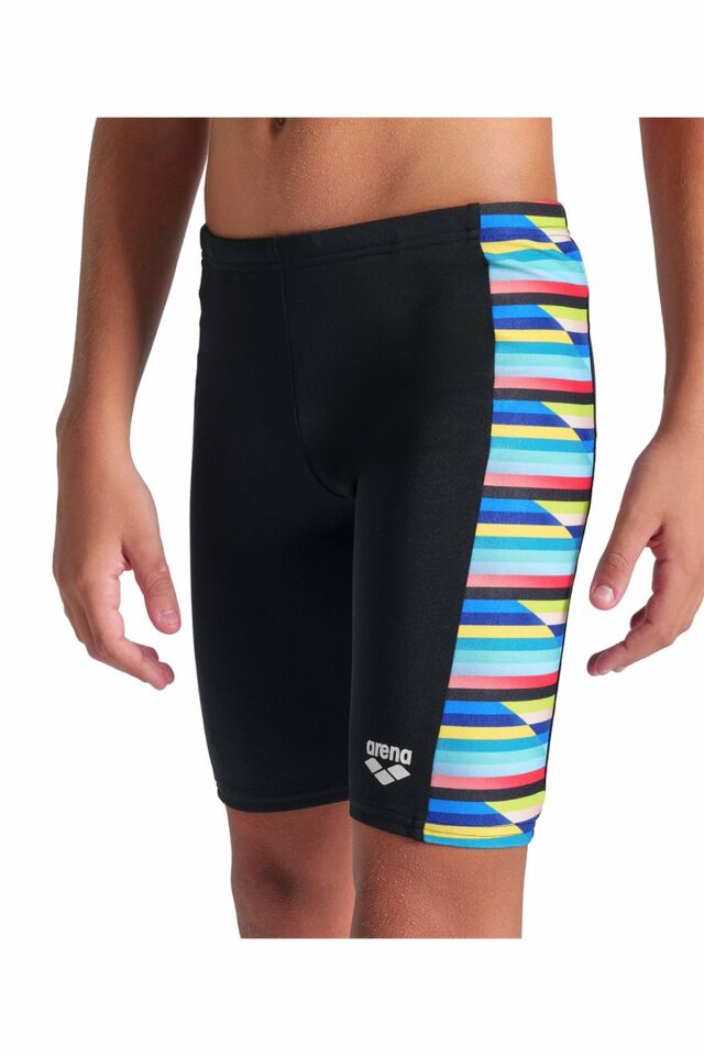 Arena Boy's Arena Racing Stripe Swim Jammer Erkek Çocuk Yüzücü Mayo Siyah 009012550