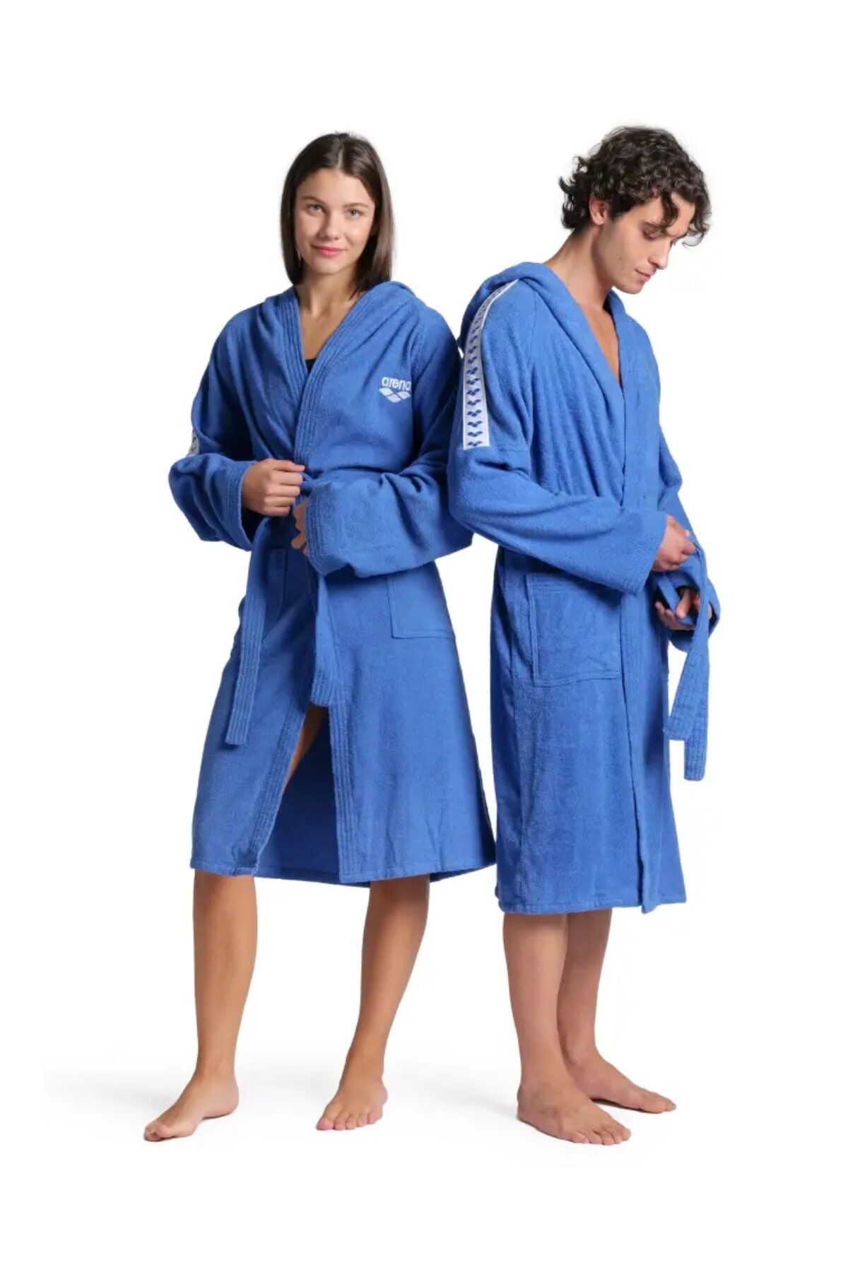 Arena Team Stripe Robe (L Beden) Unisex Yüzücü Bornoz Mavi 009029810
