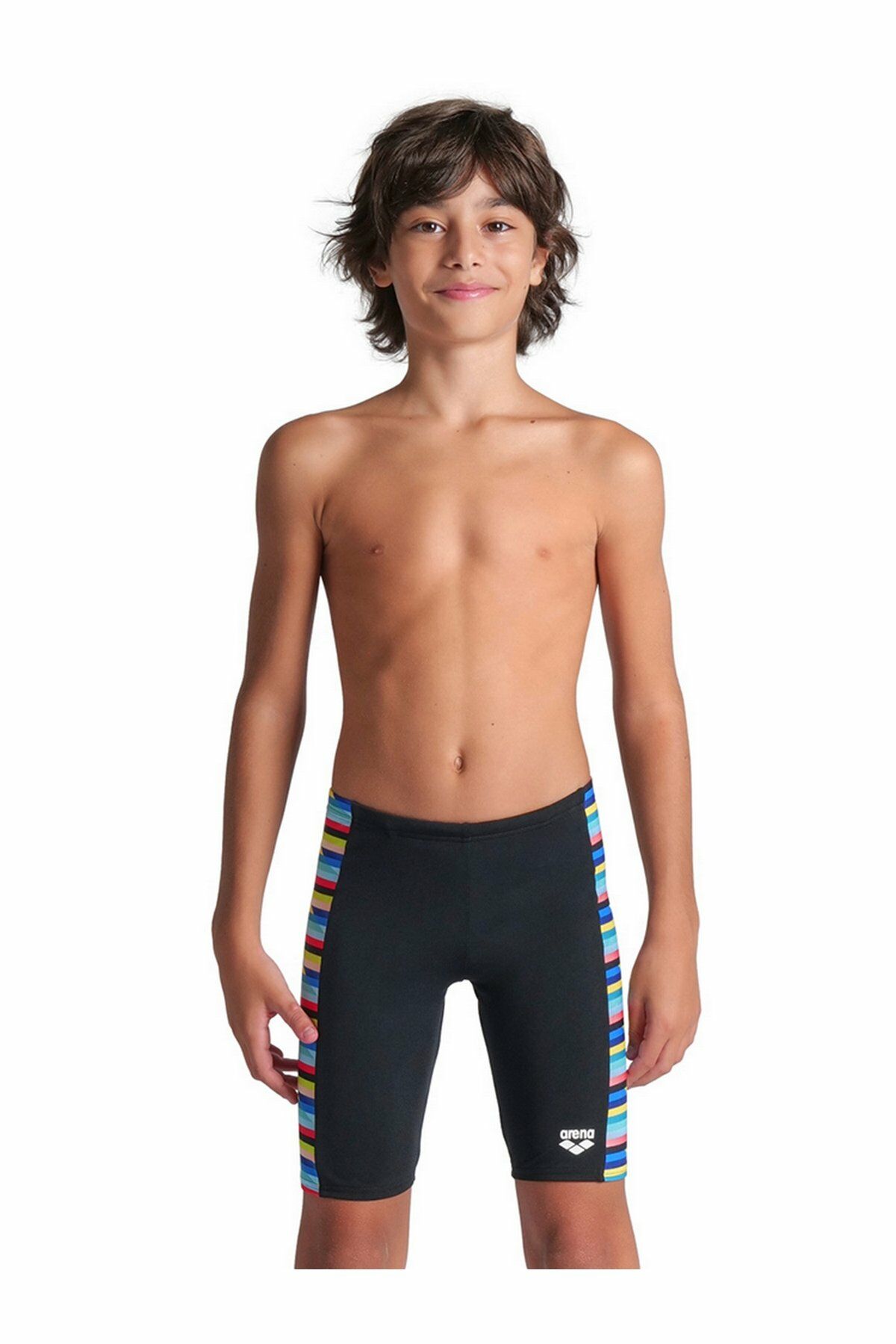 Arena Boy's Arena Racing Stripe Swim Jammer Erkek Çocuk Yüzücü Mayo Siyah 009012550 10-11