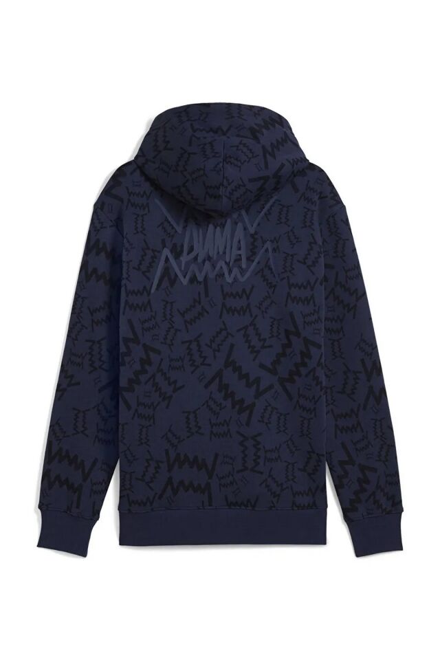 Puma teamJAWS Post Game Hoodie Erkek Kapüşonlu Sweatshirt Lacivert 68953604