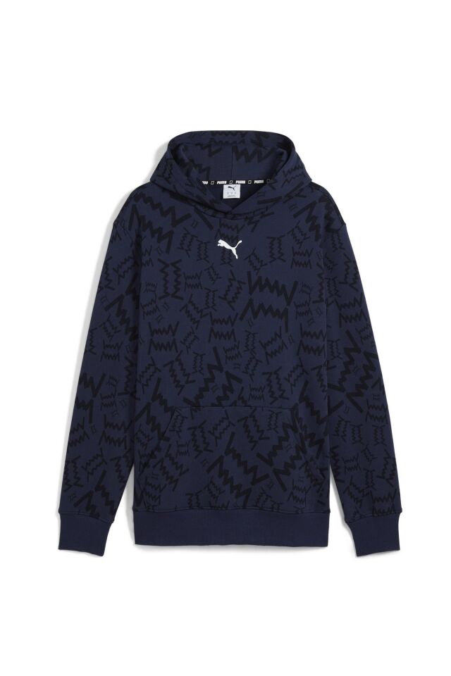 Puma teamJAWS Post Game Hoodie Erkek Kapüşonlu Sweatshirt Lacivert 68953604 L