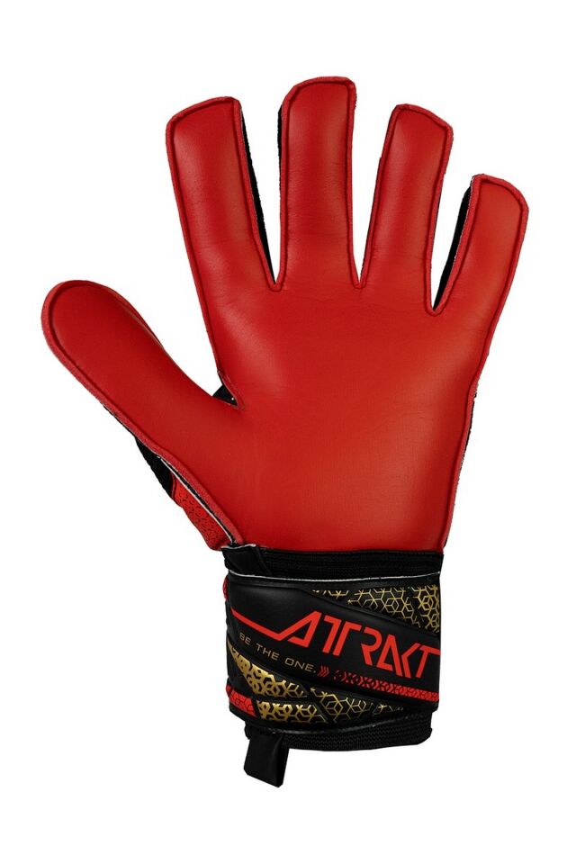 Reusch 7075 Attrakt Solid Kaleci Eldiveni Siyah/Kırmızı/Altın No 9