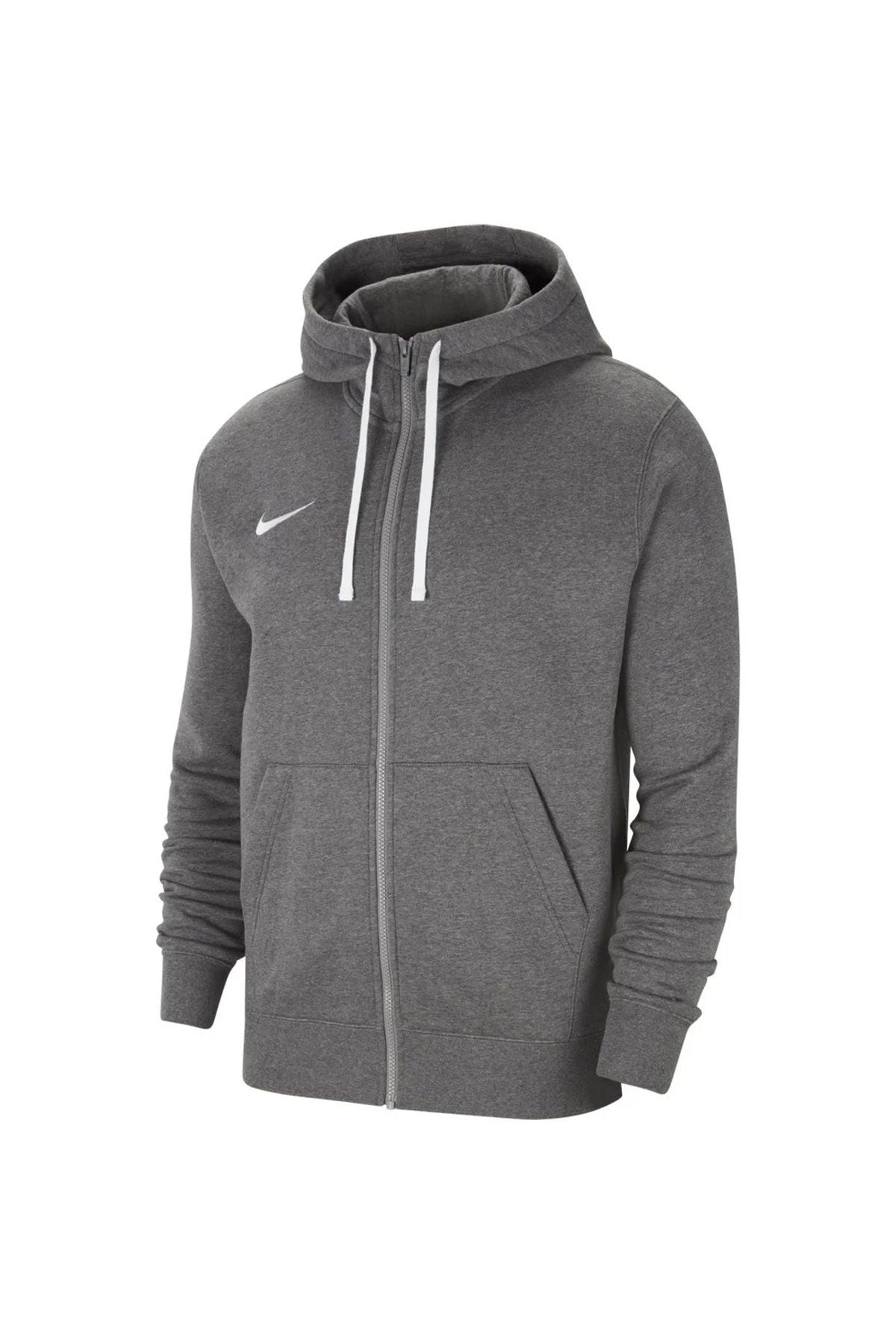 Nike Flc Park20 Fz Hoodie Fermuarlı Erkek Kapüşonlu Sweatshirt Gri CW6887-071 M