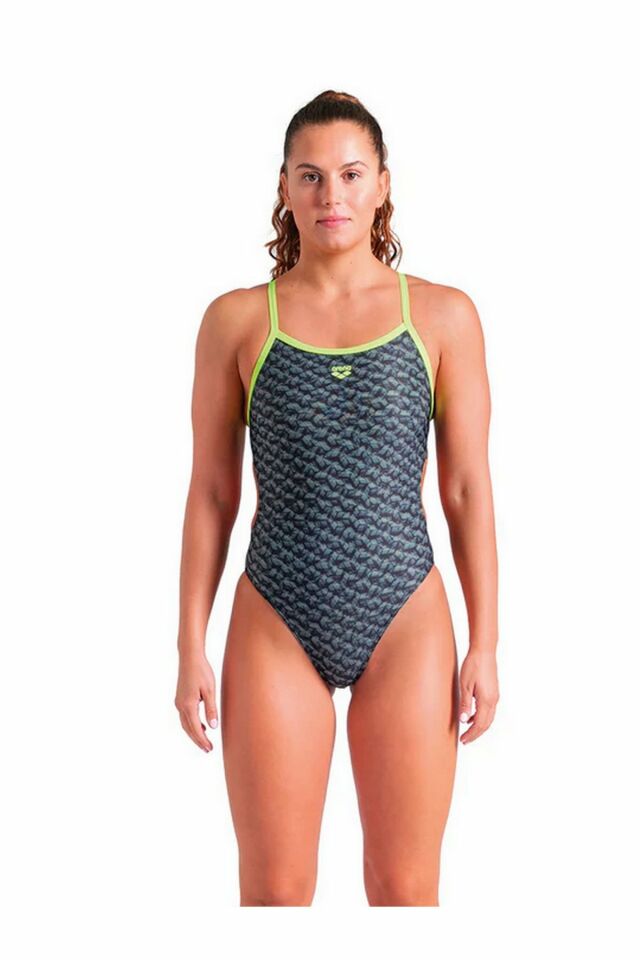 Arena Women's Arena Monogram Swimsuit Challenge Back Bayan Yüzücü Mayo Siyah 008946660 38