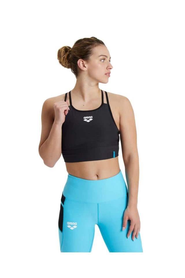 Arena Women's Bra Top Mesh Yüzücü Tek Üst Mayo Siyah 005067500