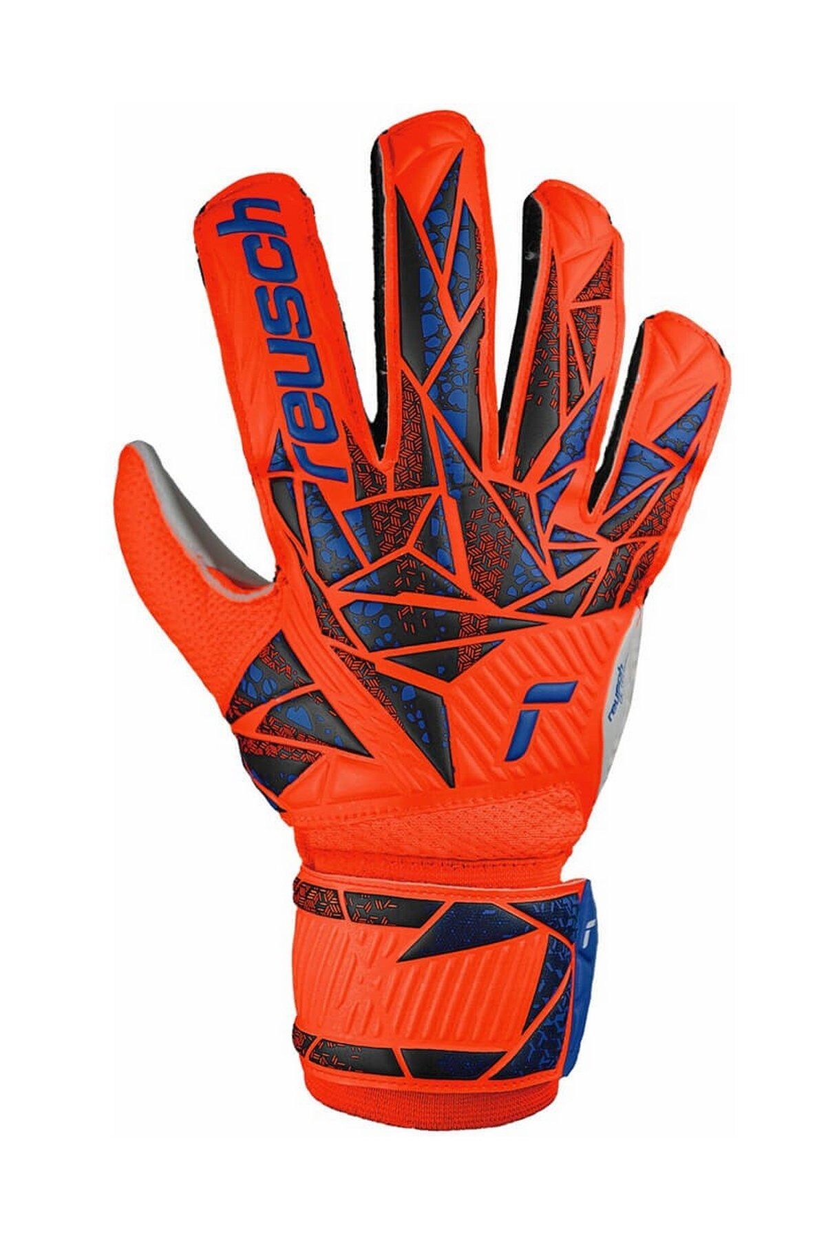Reusch 2210 Attrakt Solid Kaleci Eldiveni Siyah/Turuncu/Mavi No 9.5