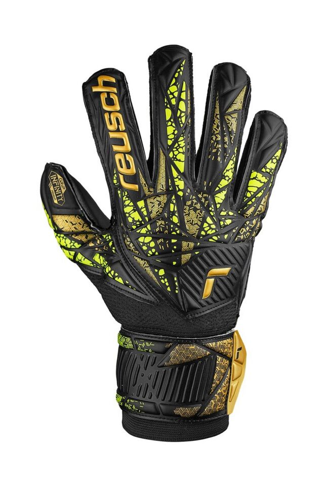 Reusch 7739 Attrakt İnfinity Kaleci Eldiveni Siyah/Sarı/Altın No 9