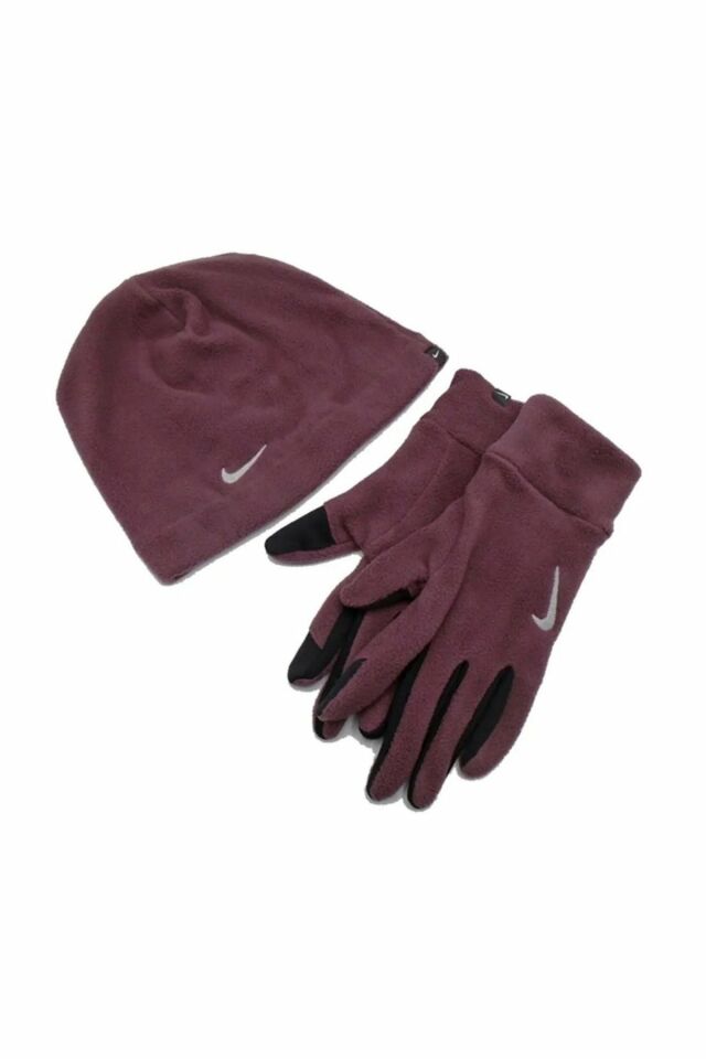 Nike W Fleece Hat And Glove Set Dark Unisex Bere Eldiven Seti Bordo N.100.2579.624.ML