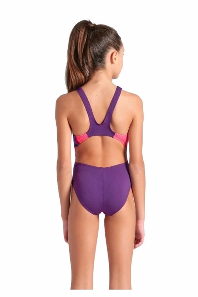 Arena Girl's Arena Star Shaped Swimsuit Swim Tech L Kız Çocuk Yüzücü Mayo Mor 008169950 12-13