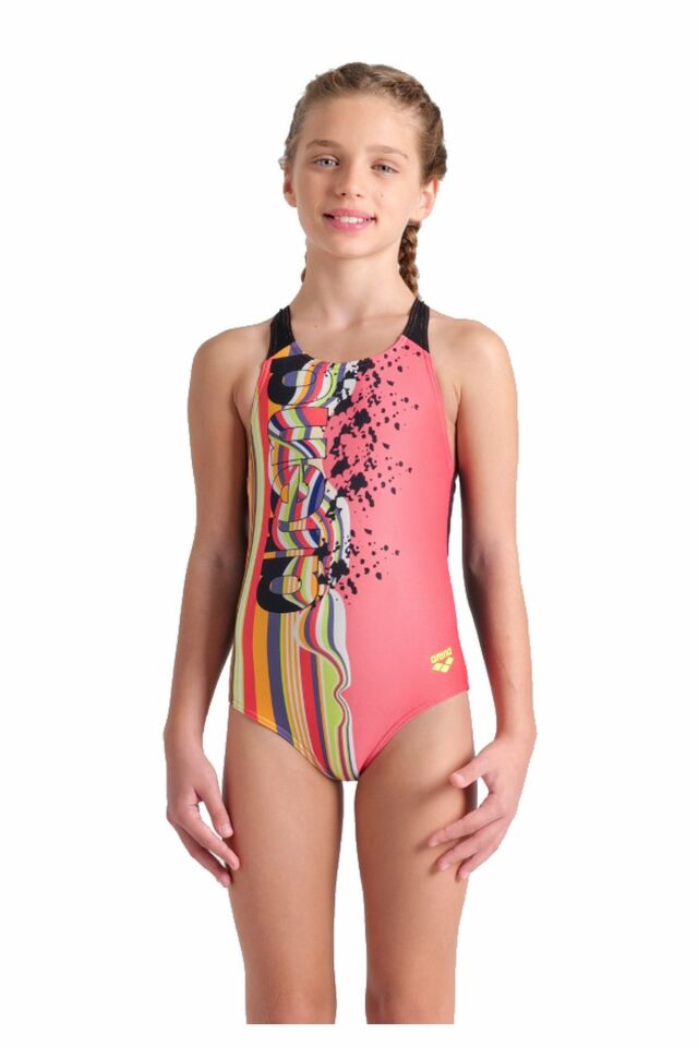 Arena Girl's Arena Palette Swimsuit Swim Pro Back Kız Çocuk Yüzücü Mayo Kırmızı 007918350 14-15