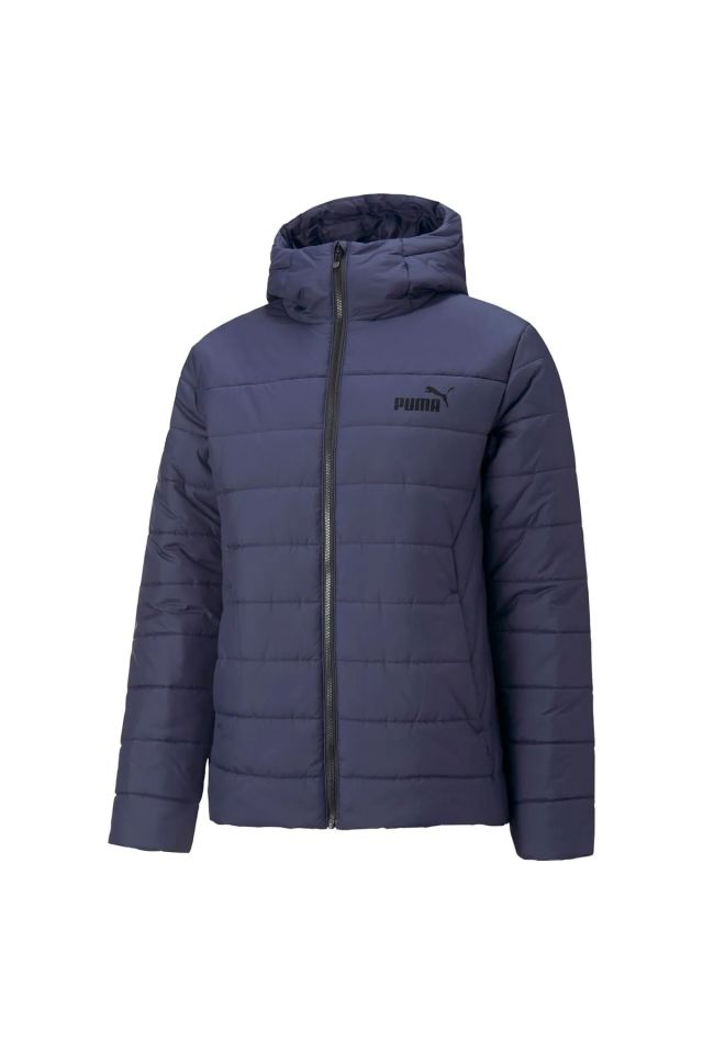 Puma ESS Hooded Padded Jacket Peacoat Unisex Günlük Spor Kapüşonlu Mont Lacivert 84893806