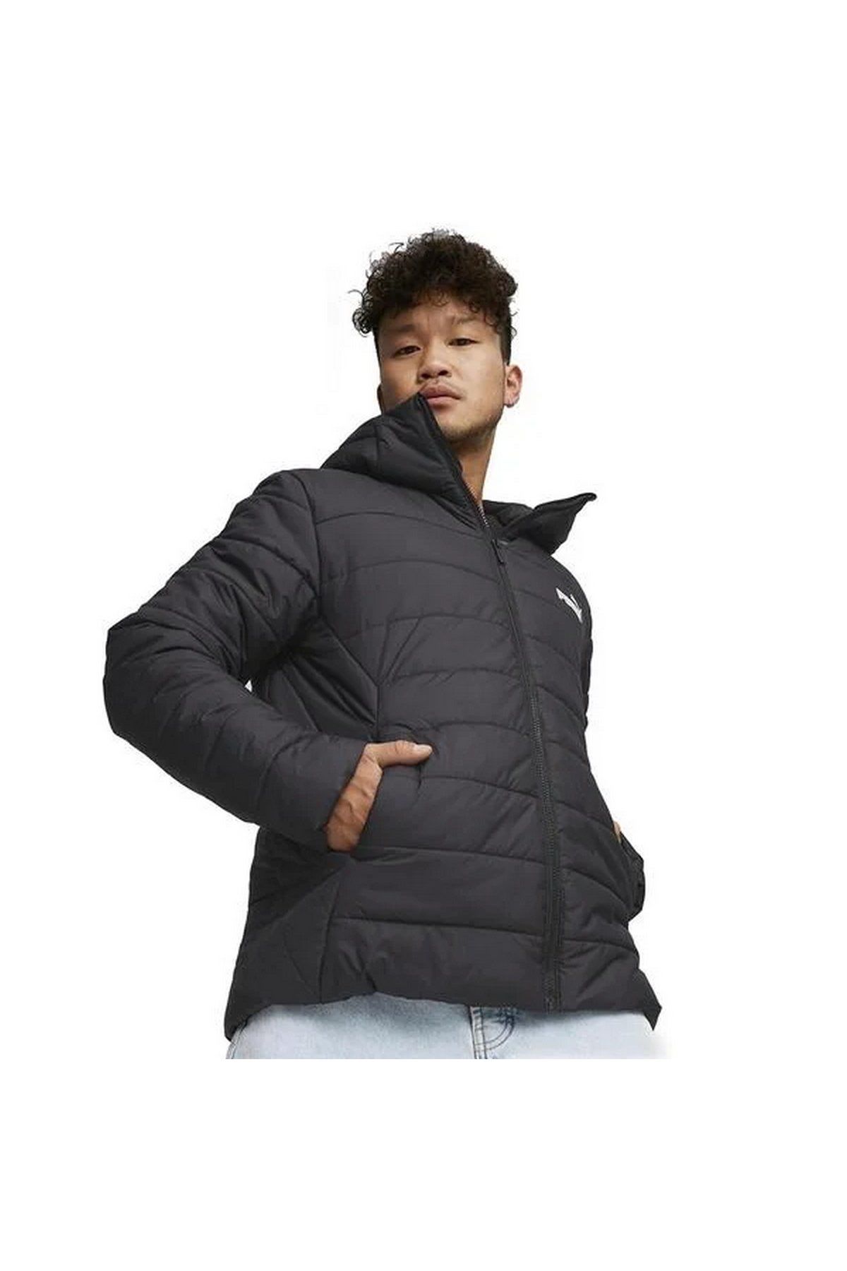 Puma ESS Hooded Padded Jacket Peacoat Unisex Günlük Spor Kapüşonlu Mont Siyah 84893801 M
