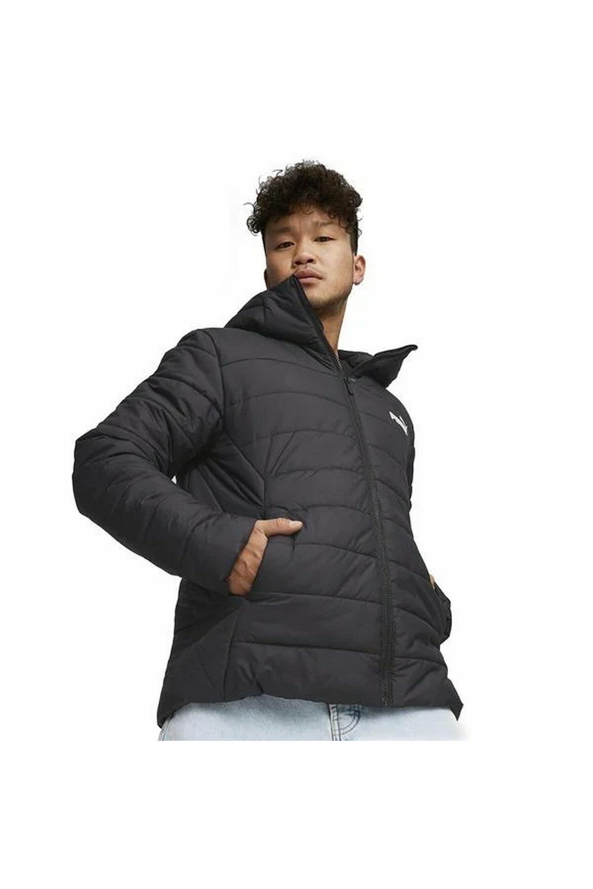 Puma ESS Hooded Padded Jacket Peacoat Unisex Günlük Spor Kapüşonlu Mont Siyah 84893801 S