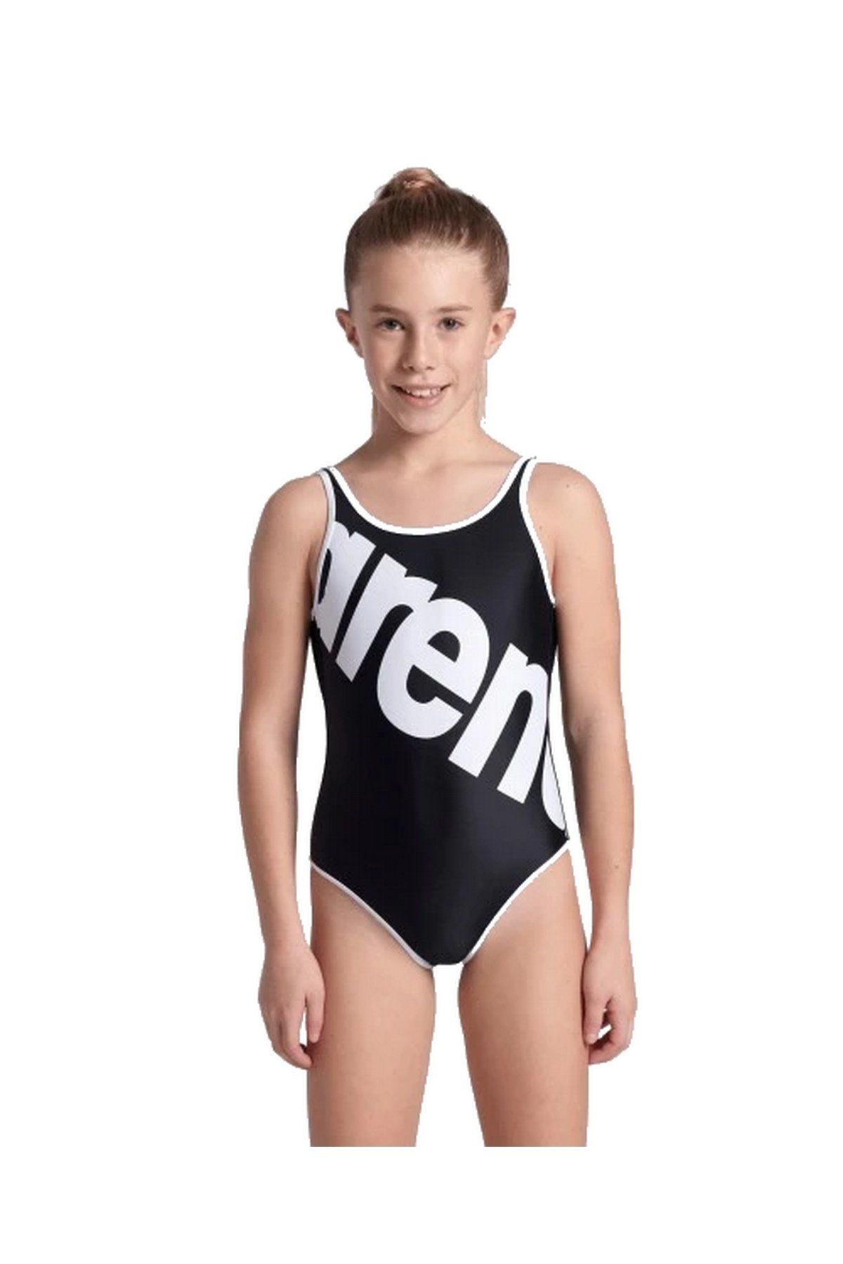 Arena Girl's ARENA Logo Swimsuit Kız Yüzücü Mayo Siyah 007328500 6-7