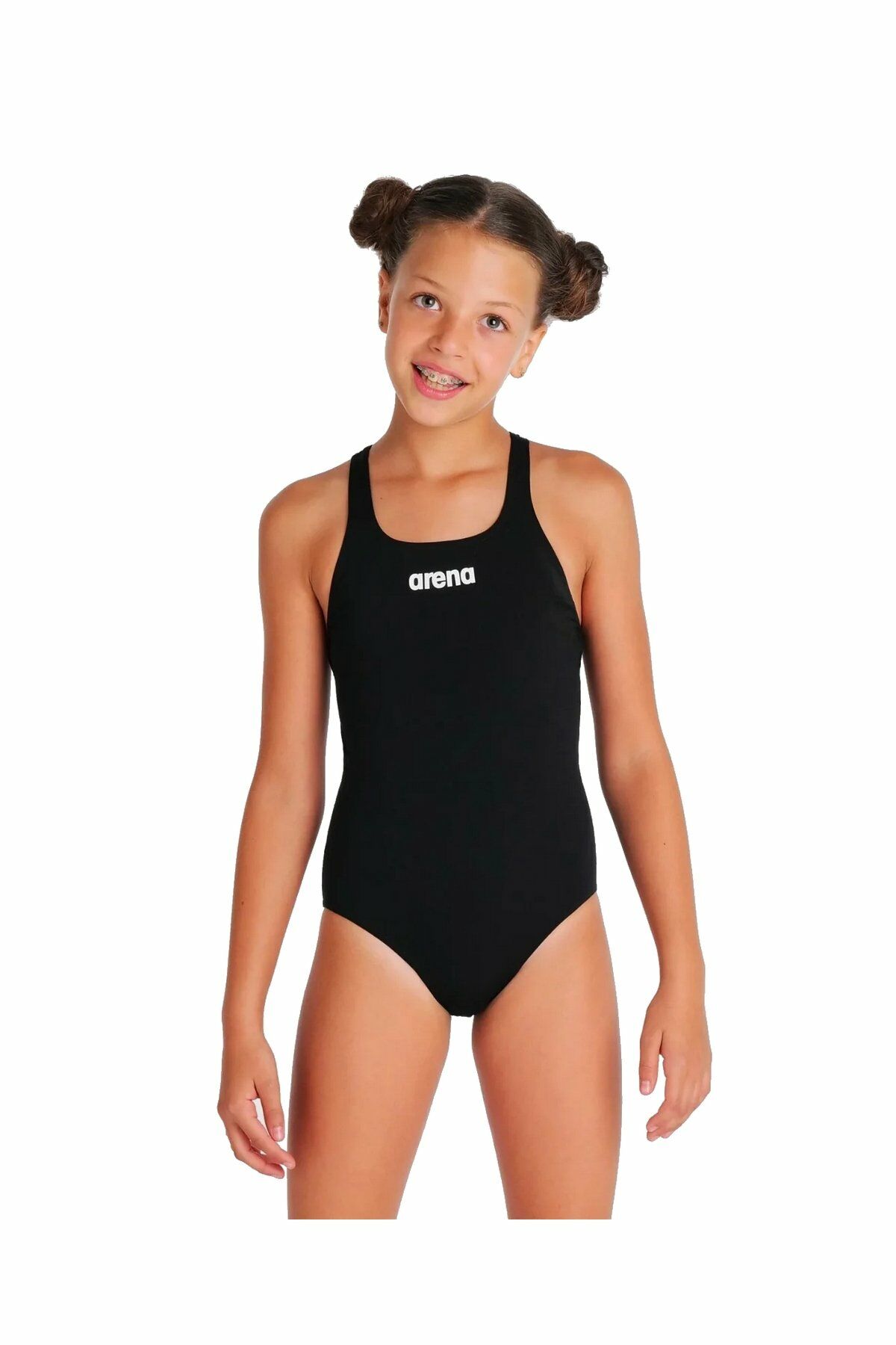 Arena Girl's Team Swimsuit Swim Pro Solid L Kız Çocuk Yüzücü Mayo Siyah 005755550 8-9
