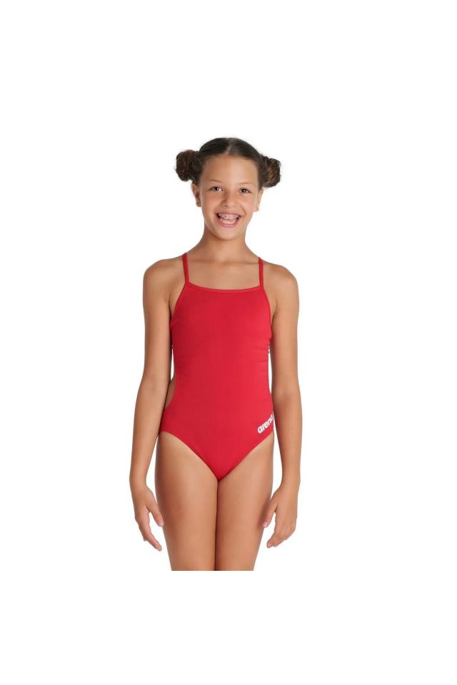 Arena Girl's Team Swimsuit Challenge Solid Kız Çocuk Yüzücü Mayo Kırmızı 004765450 8-9