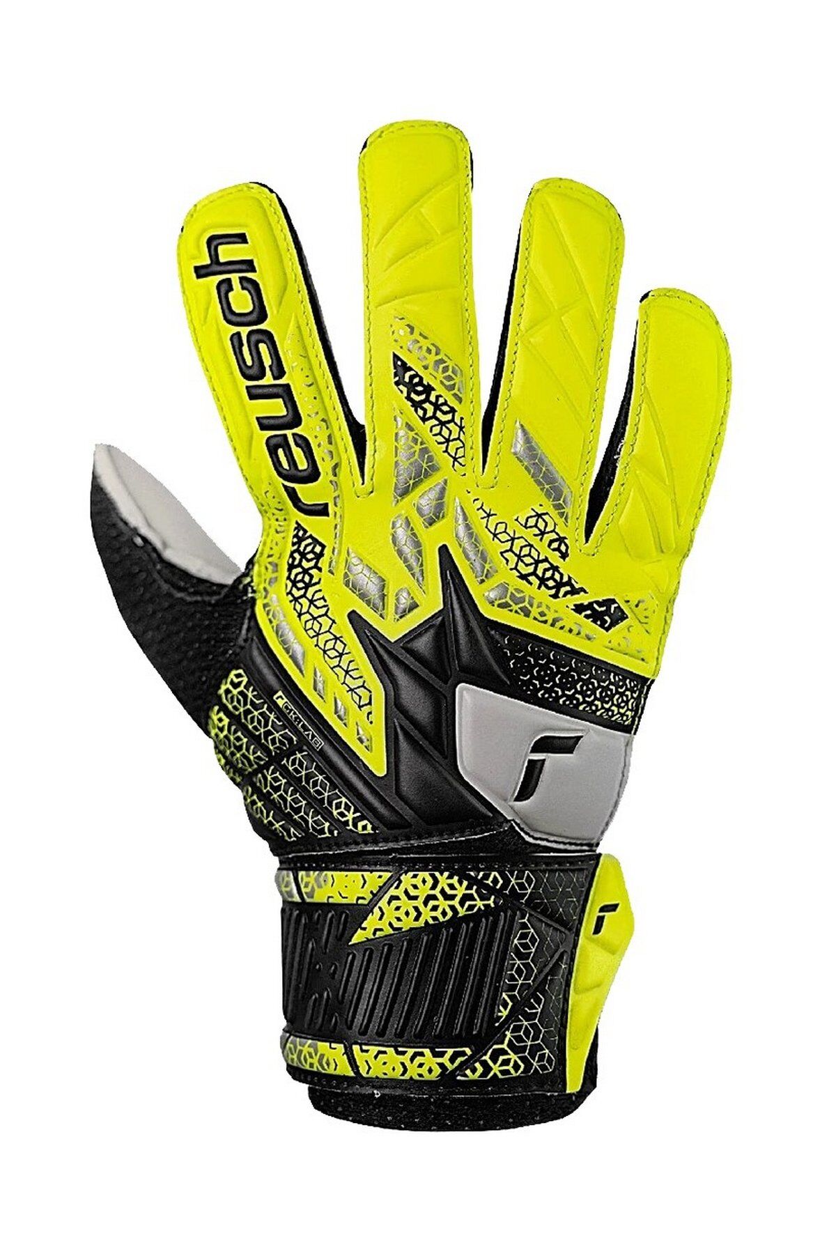 Reusch 7752 Attrakt Solid Junior Çocuk Kaleci Eldiveni Siyah/Sarı No 5