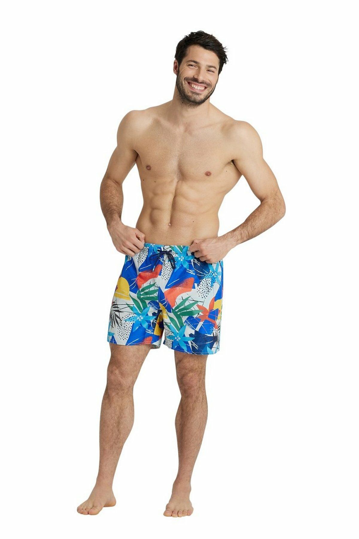 Arena Mens Beach Boxer Allover Erkek Deniz Plaj Şort Çok Renkli 005251320 S