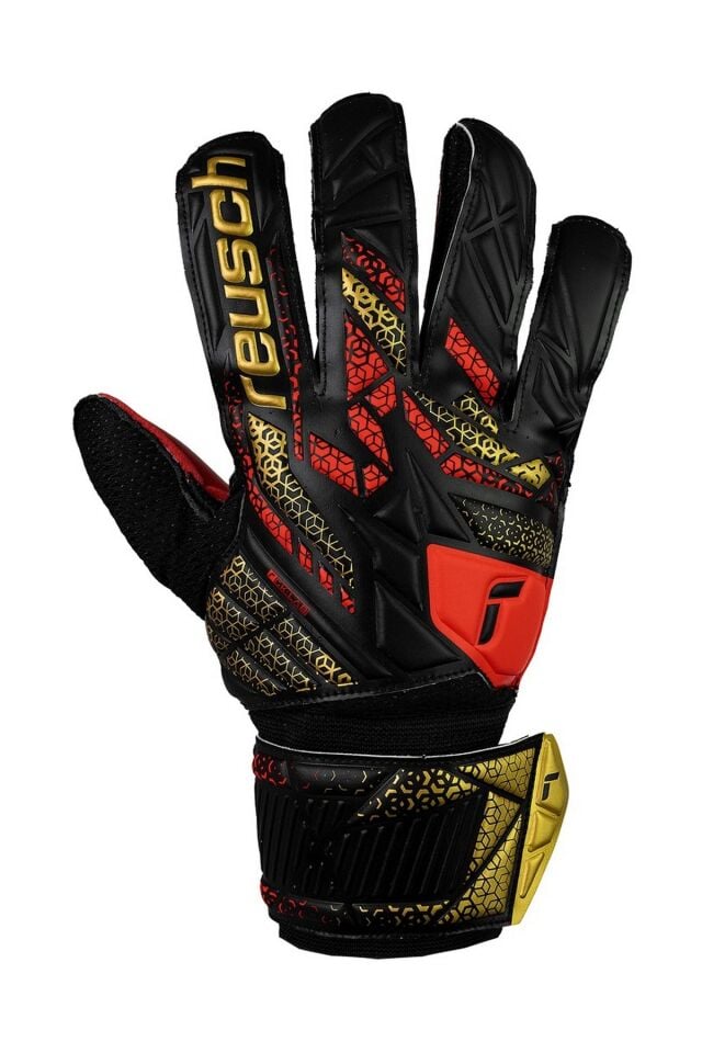 Reusch 7075 Attrakt Grip Kaleci Eldiveni Siyah/Altın/Kırmızı No 9