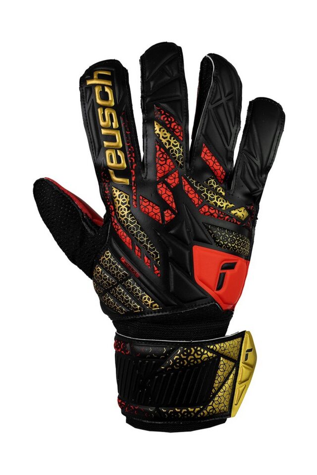 Reusch 7075 Attrakt Grip Kaleci Eldiveni Siyah/Altın/Kırmızı No 10