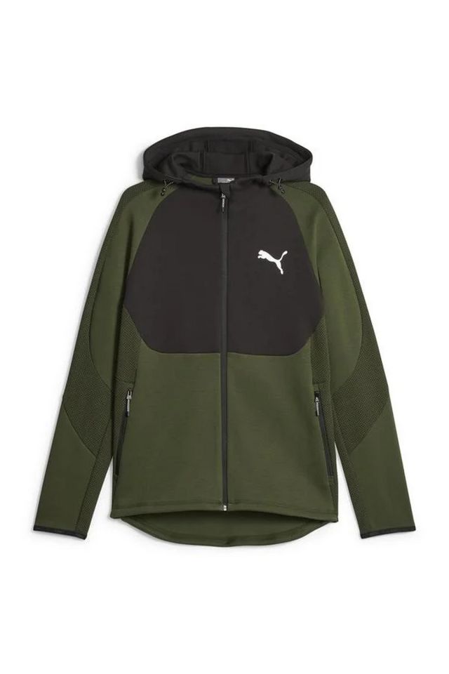 Puma Evostripe Full-Zip Hoodie DK Myrtle Sweatshirt Unisex Yeşil/Siyah 67593031