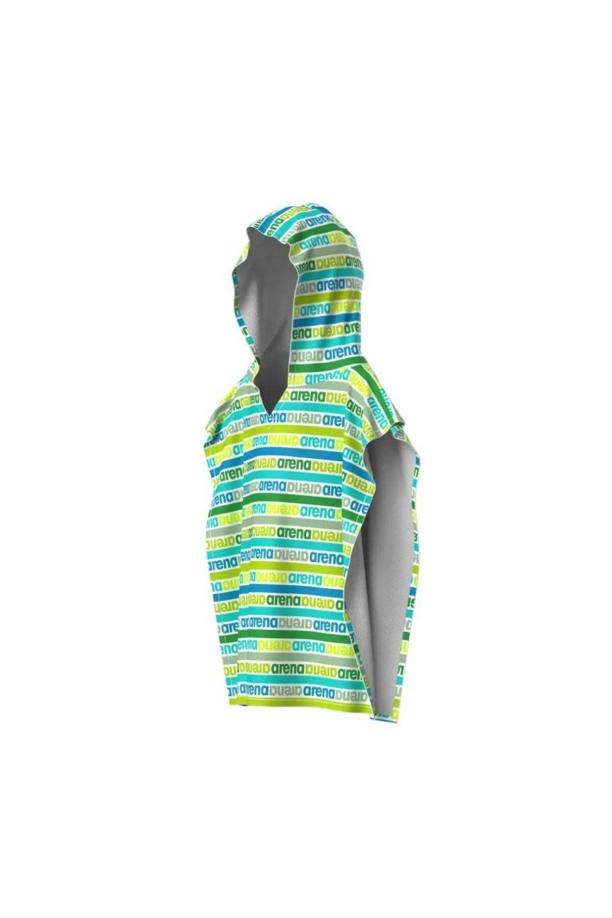 Arena Kids Terry Poncho Unisex Çocuk Plaj Havuz Bornoz Panço Mavi 009043600 M
