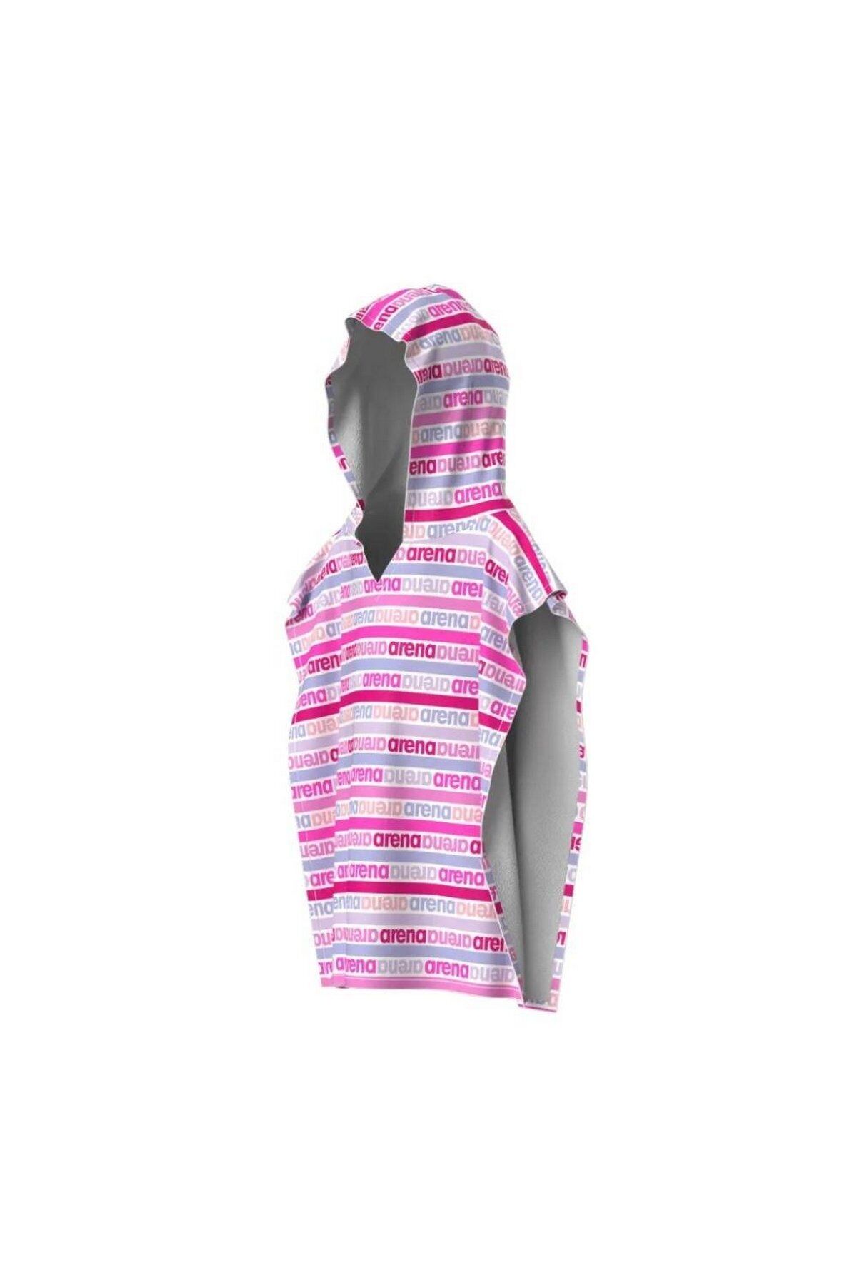 Arena Kids Terry Poncho Unisex Çocuk Plaj Havuz Bornoz Panço Pembe 009043900 M