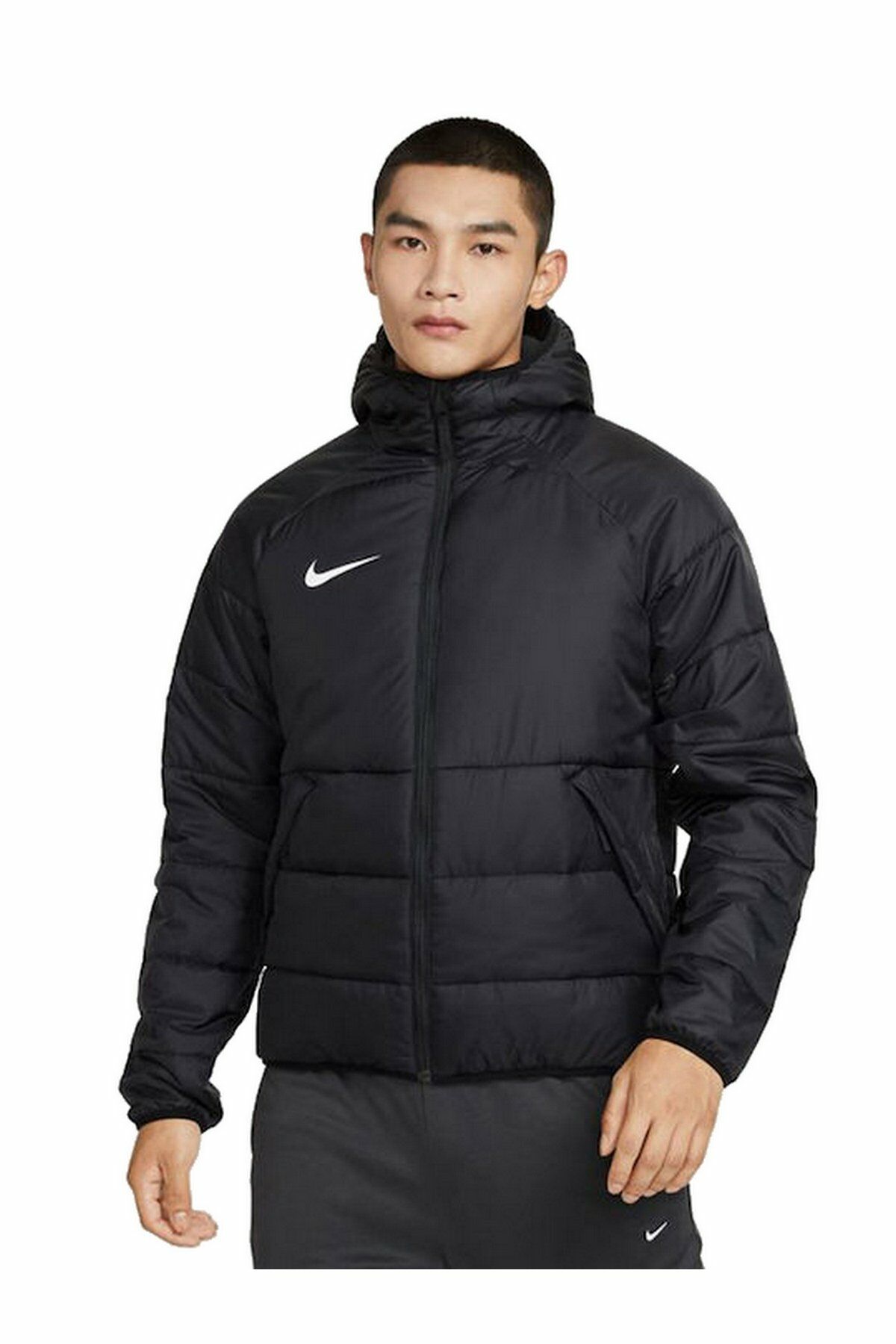 Nike Therma Fit Academy Pro Jacket Erkek Kapüşonlu Şişme Mont Siyah DJ6310-010