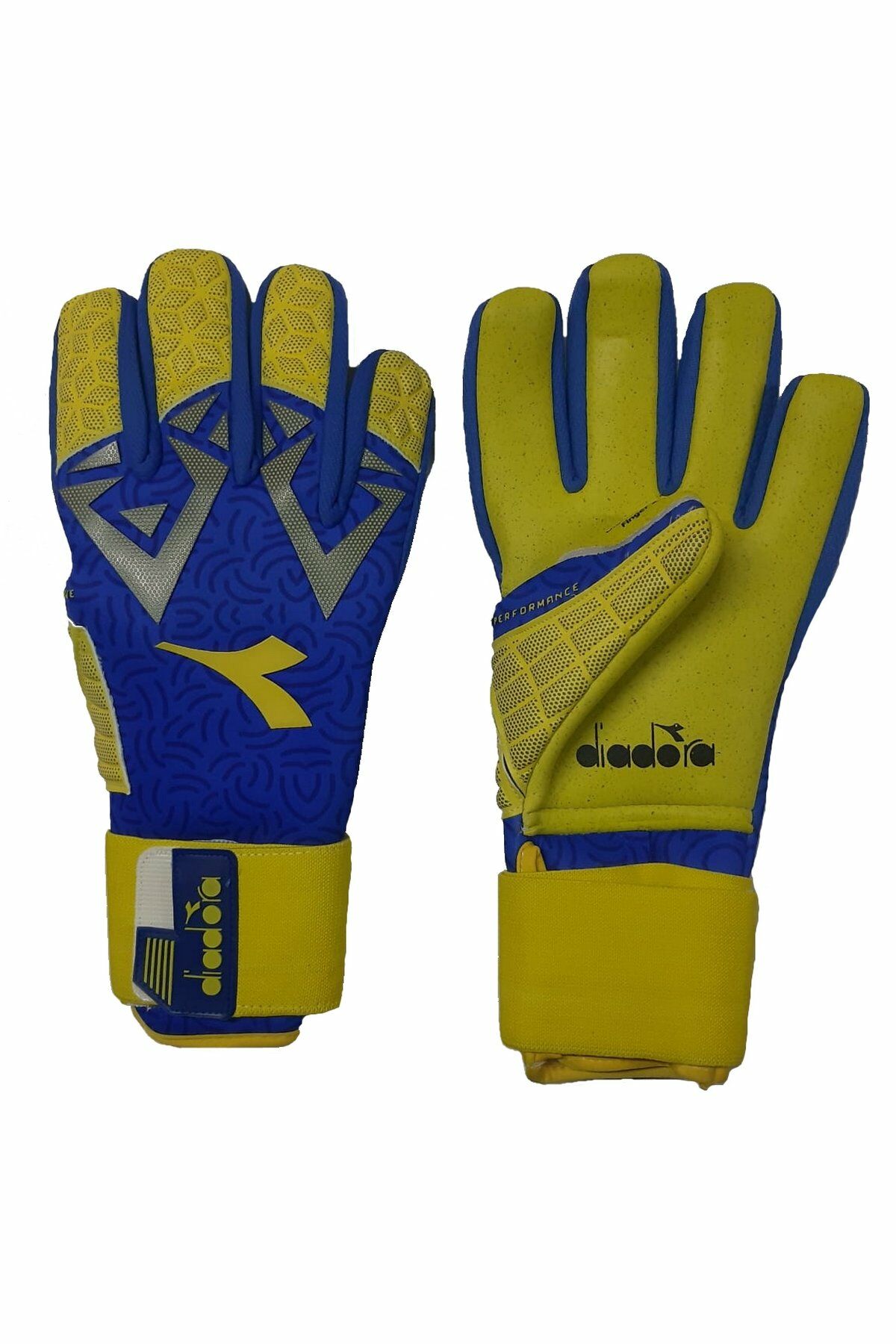 Diadora Supergrip Finger 1 Kaleci Eldiveni Mavi/Sarı No 9.5