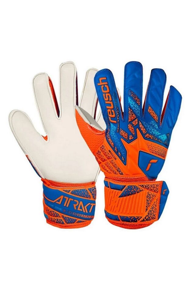 Reusch 2290 Attrakt Solid Junior Çocuk Kaleci Eldiveni Turuncu/Mavi No 7