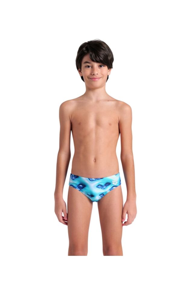 Arena Boy's Graphic Swim Briefs Erkek Çocuk Yüzücü Mayo Mavi 008174880 12-13