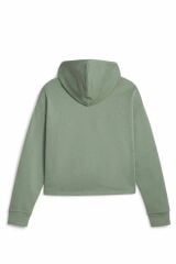 Puma ESS Cropped Logo Hoodie FL Eucalyptus Bayan Kapüşonlu Sweatshirt Yeşil 58686948 S